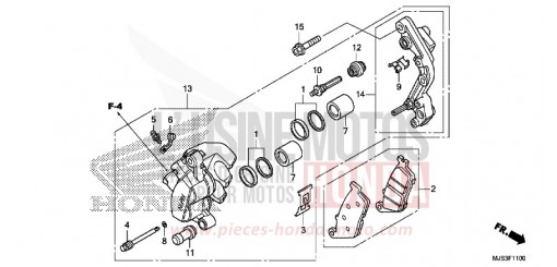 FRONT BRAKE CALIPER (NC750JF,G) NC750JF de 2015